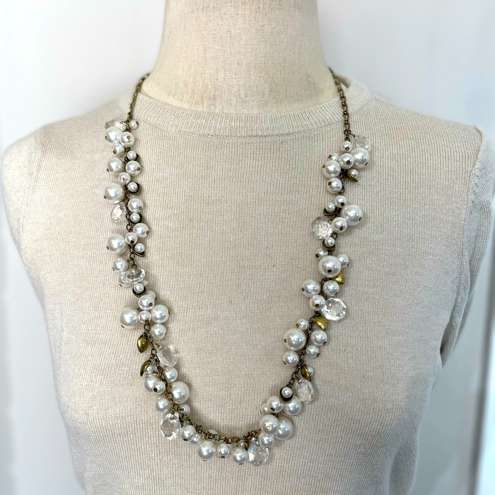 Chloe + Isabel Pearl+Crystal Drops Necklace